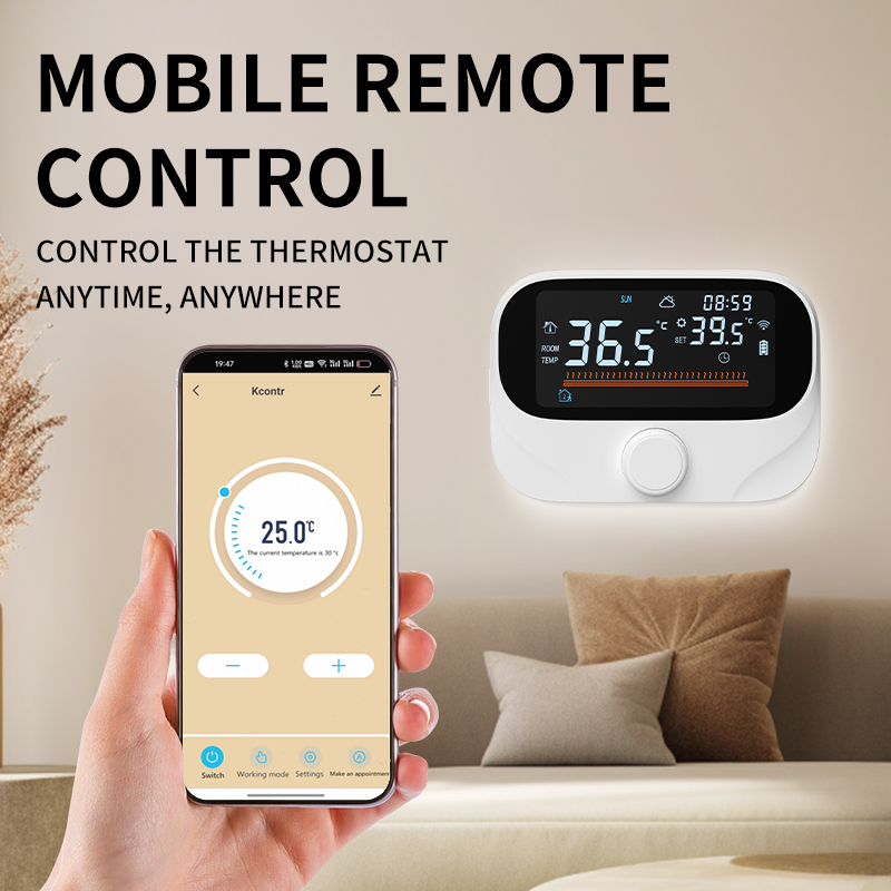 Termostato intelligente Tuya Wi-Fi con display commutabile tra °C e °F