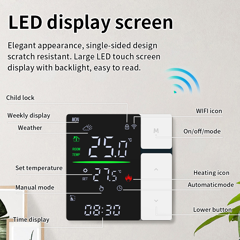 Termostato a pulsante LED SDM5